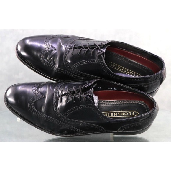 Florsheim Men\'s Wingtip Dress Shoes Size 9.5 D Leather Black main image 7